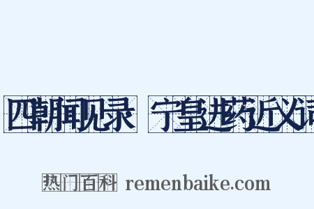 四朝闻见录·宁皇进药近义词是什么意思的图片